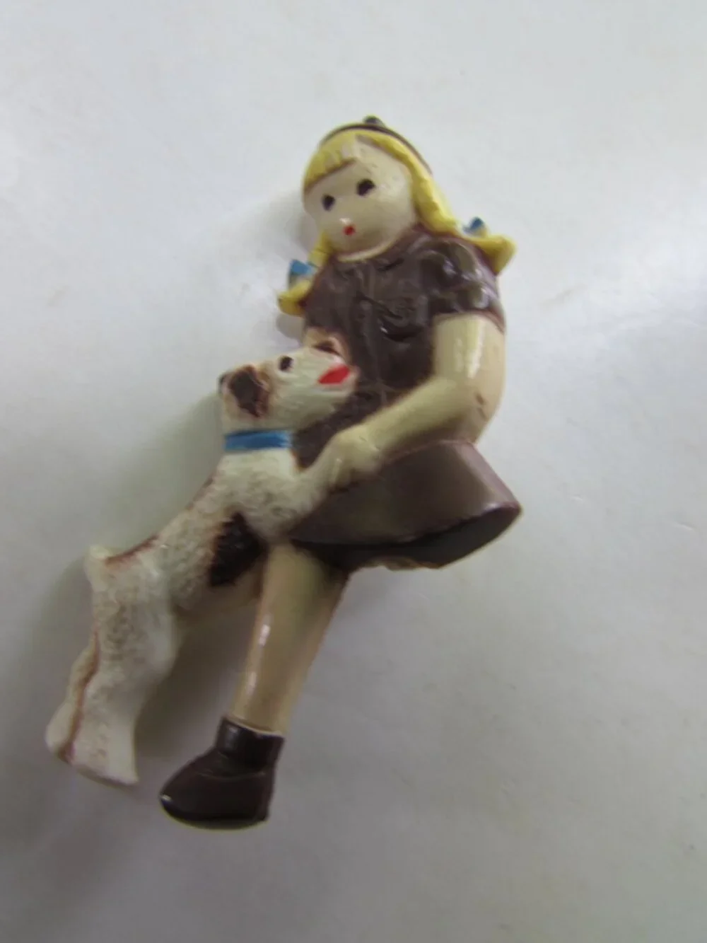Vintage Brownie Scout & Dog Pin